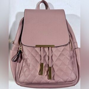 Elegant Pink Quilted Backpack